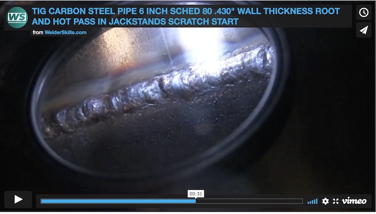 TIG Welding Carbon Steel Pipe Sched Open Root And Hot Pass